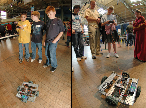 Kids driving Our VEX robot